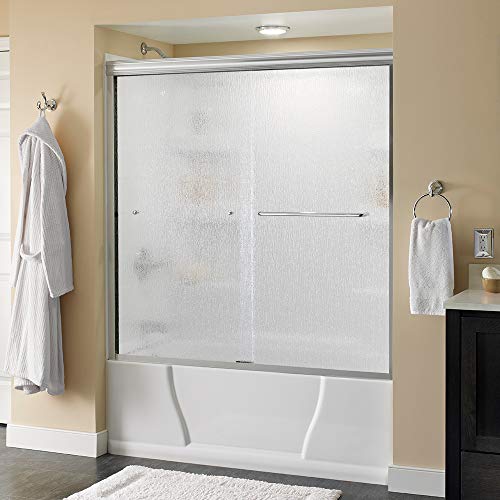 Delta Shower Doors SD3927404 Classic Semi-Frameless Traditional Sliding Bathtub, 60' x 58-1/8', Chrome Track