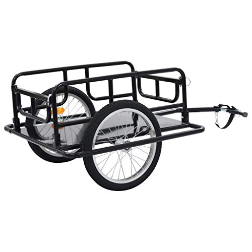 Festnight Bike Cargo Trailer 51.2'x28.7'x19.7' Steel Black