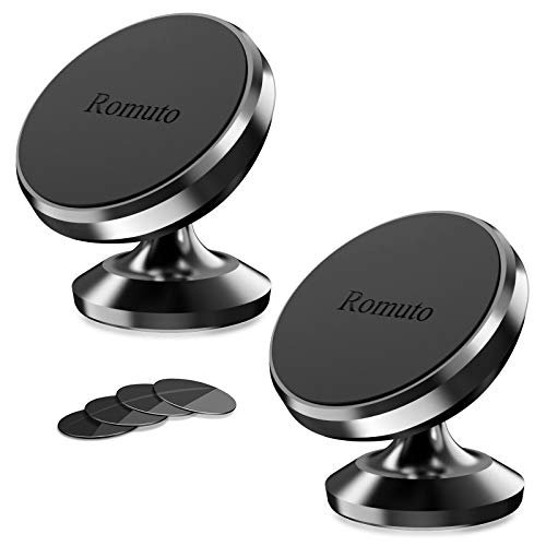 [ 2 Pack ] Magnetic Phone Car Mount, Universal Car Phone Holder for Dashboard, Cell Phone Car Kits, 360° Adjustable Magnet Cell Phone Mount Compatible with Apple iPhone, Samsung Galaxy, pixel and More