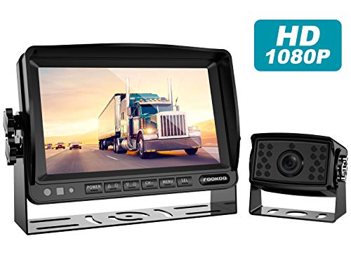 Fookoo Ⅱ HD Backup Camera System Kit,7''1080P Reversing Monitor+IP69 Waterproof Rear View Camera,Sharp CCD Chip, 100% Not Wash Up,Truck/Semi-Trailer/Box Truck/RV (FHD1-Wired)