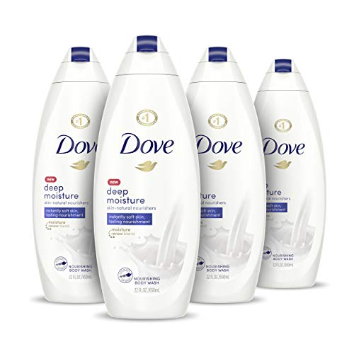 Dove Body Wash with Skin Natural Nourishers for Instantly Soft Skin and Lasting Nourishment Deep Moisture Effectively Washes Away Bacteria While Nourishing Your Skin 22 oz, 4 count