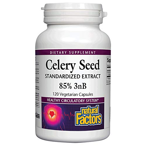 Celery Seed Extract by Natural Factors, Herbal Supplement for a Healthy Circulatory System, 120 vegetarian capsules (120 servings)