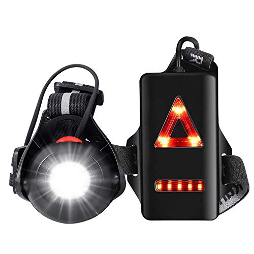 ALOVECO Outdoor Night Running Lights LED Chest Light Back Warning Light with Rechargeable Battery for Camping, Hiking, Running, Jogging, Outdoor Adventure (90° Adjustable Beam)