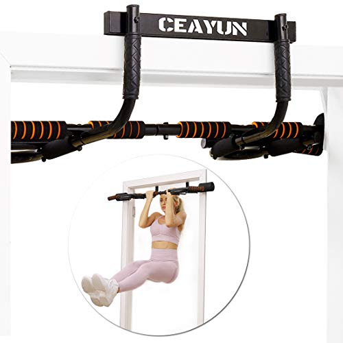 CEAYUN Pull up Bar for Doorway, Portable Pullup Chin up Bar Home, No Screws Multifunctional Dip bar Fitness, Door Exercise Equipment Body Gym System Trainer (with Protective Sponge)