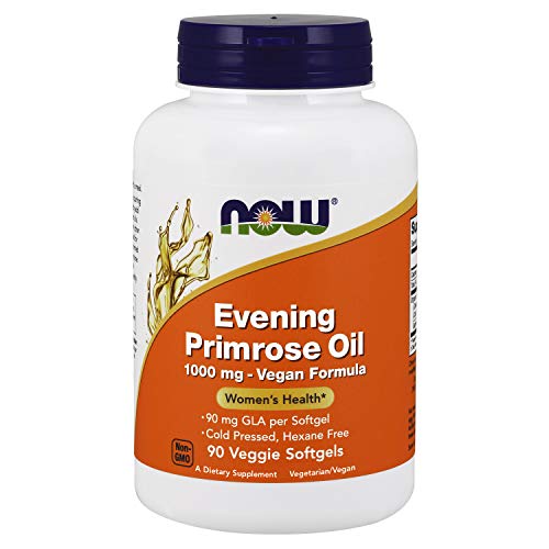 NOW Supplements, Evening Primrose Oil 1000 mg, Cold Pressed, Hexane Free, Vegan Formula, 90 Veg Softgels