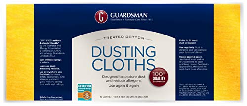 Guardsman Wood Furniture Dusting Cloths - 12 Pre-Treated Cloths - Captures 2x The Dust of a Regular Cloth, Specially Treated, No Sprays or Odors - 462500