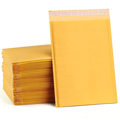 UCGOU 10.5x14.5 Inch Bubble Mailers Kraft Padded Envelopes Self Seal Mailing Shipping Bags Pack of 25 (Inside size: 9.5x13.5)