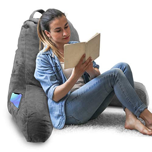 Springcoo Reading Pillow-Shredded Foam TV Pillow with Removable Cover-Great Support for Reading, Relaxing, Watching TV