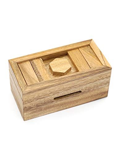 Puzzle Gift Case Box and Magic Cards Case Holder with Hidden Compartments in Unique Wooden Boxes to Challenge Mind Puzzles and Use as Intelligence Gift Box for Money Secret