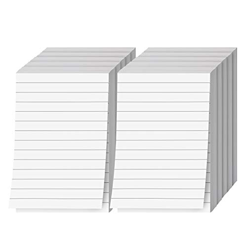 Memo Pads, White, with Black Lines, 50 Sheets Per Pad, 10 Pads (4 x 6)