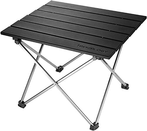 Small Folding Camping Table Portable Beach Table - Collapsible Foldable Picnic Table in a Bag - Mini Aluminum Side Table Lightweight Camp Tables for Outdoor Cooking, Backpacking, RV Fold, Travel