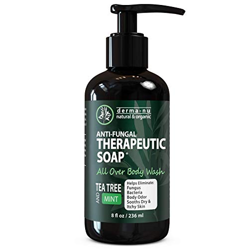 Antifungal Antibacterial Soap & Body Wash - Natural Fungal Treatment with Tea Tree Oil for Jock Itch, Athletes Foot, Body Odor, Nail Fungus, Ringworm, Eczema & Back Acne - For Men and Women - 8oz