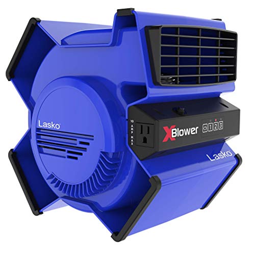 Lasko High Velocity X-Blower Utility Fan for Cooling, Ventilating, Exhausting and Drying at Home, Job Site and Work Shop, Blue X12905