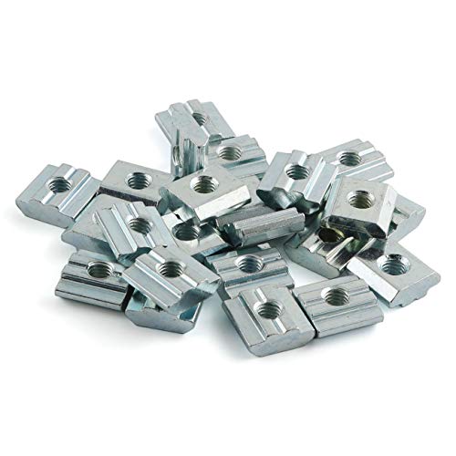 PZRT 24PCS 20 Series 2020 Series M6 T-Nut Sliding Nut T-Slot Nut for Aluminum Extrusion Profile 2020 Series Slot Groove 6mm