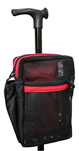 Cane Buddy - Secure Pouch for Cane, Walker, Crutches and Wheel Chairs (Red)