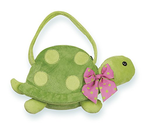 Bearington Pokey Carrysome, Girls Plush Turtle Stuffed Animal Purse, Handbag 7 inches