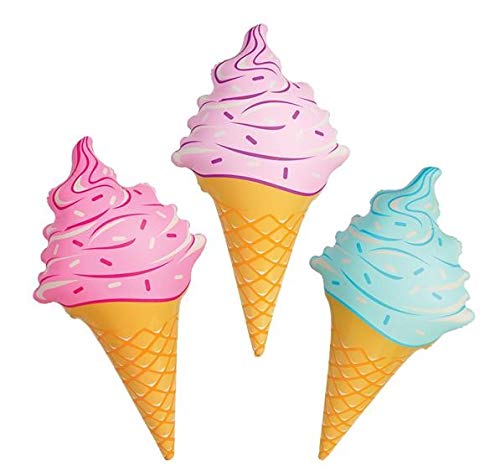 Rhode Island Novelty 36 Inch Inflatable Ice Cream Cones, Three per Order. No Color Choice