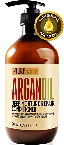 Moroccan Argan Oil Conditioner SLS Sulfate Free Organic - Best Hair Conditioner for Damaged, Dry, Curly or Frizzy Hair - Thickening for Fine / Thin Hair, Safe for Color and Keratin Treated Hair