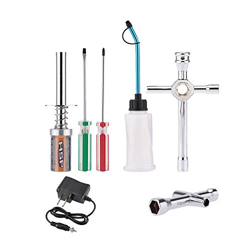 Goolsky Nitro Starter Glow Plug Igniter Charger Tools Fuel Bottle Combo for Redcat HSP Nitro Powered 1/8 1/10 RC Car