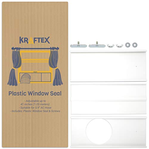 Portable Air Conditioner Window Kit | AC Window Kit Seal for AC Hose with 5.9' Diameter | Window Vent Kit with Air Conditioner Window Exhaust Panel | Sliding Window Casement with Window Duct Adapter