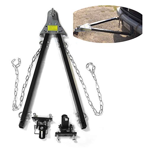 HTTMT- US-FF801-BK- Adjustable Tow Towing Bar Bumper Mount 5000lb w/Chains RV Car Truck Jeep System