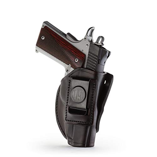 1791 GunLeather 4-WAY 1911 Holster - OWB and IWB CCW Holster - Right Handed Leather Gun Holster - Fits all 3 and 4 inch 1911 models SIG, COLT, Kimber, Ruger, Browning, Taurus (SIZE 1)