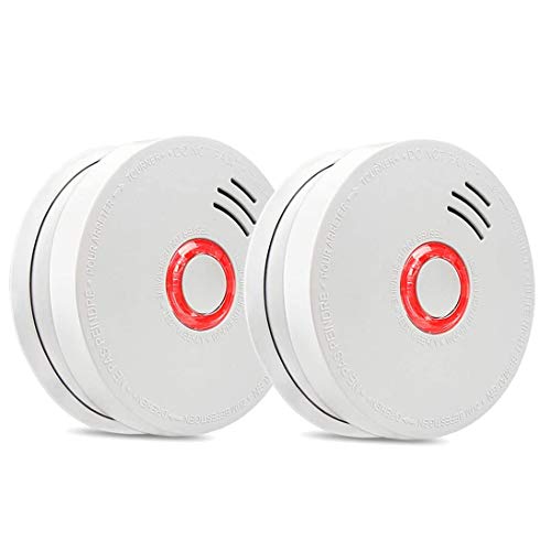 Smoke Detector Fire Alarm, 2 Packs Photoelectric Smoke Detectors with UL Listed, 9V Battery Operated Smoke Detector (9V Battery Included), 10 Years Life Time, Fire Safety for Home, Hotel, School etc