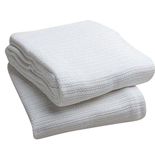 Head2Toe 100% Cotton Hospital Thermal Blanket - Open Weave Cotton Blanket - Breathable and Prevent Overheating - Soft, Comfortable and Warm - Hand and Machine Washable - 1 Pack