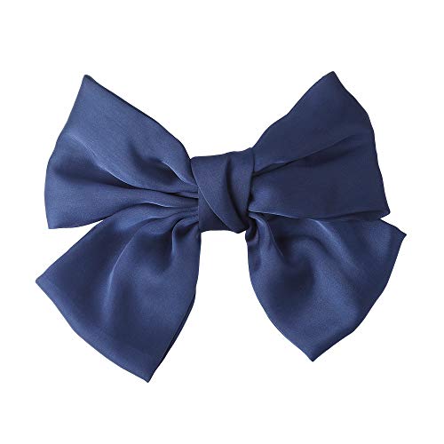 DFGFDG Big Hair Bow Ties Hair Clips Satin Two Layer Butterfly Bow Hairpin Girl Hair Accessories for Women Bowknot Hairpins Blue