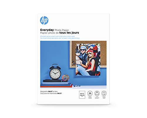 HP Glossy Everyday Photo Paper, 25 Sheets, 8.5 x 11 inches (Q5498A)