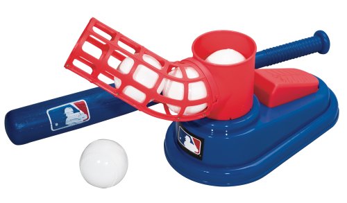 Franklin Sports MLB Baseball Pop A Pitch - Includes 25 Inch Collapsible Plastic Bat and 3 Plastic Baseballs