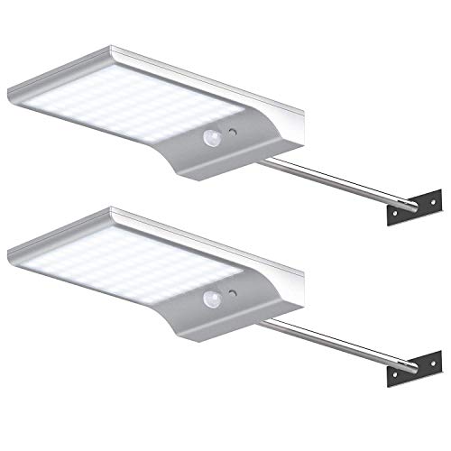 InnoGear Solar Gutter Lights Wall Sconces with Mounting Pole Outdoor Motion Sensor Detector Light Security Lighting for Barn Porch Garage, Pack of 2