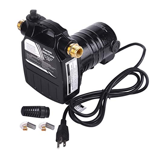 TOPWAY 1/2HP 115Volt Portable Cast Iron Electric Utility Transfer Water Pump with Suction Strainer and Brass Connectors