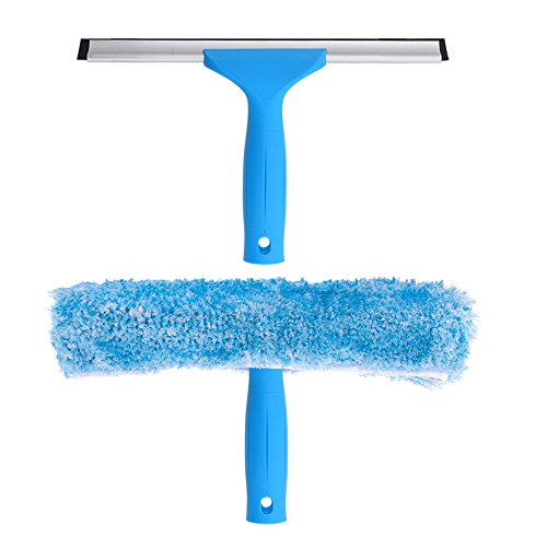 MR.SIGA Professional Window Cleaning Combo - Squeegee & Microfiber Window Scrubber, 10'
