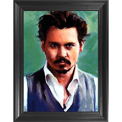 Johnny Depp Actor 3D Poster Wall Art Decor Framed Print | 14.5x18.5 | Lenticular Posters & Pictures | Memorabilia Gifts for Guys & Girls Bedroom | Sweeney Todd Movies & Celebrity Fan Picture Artwork