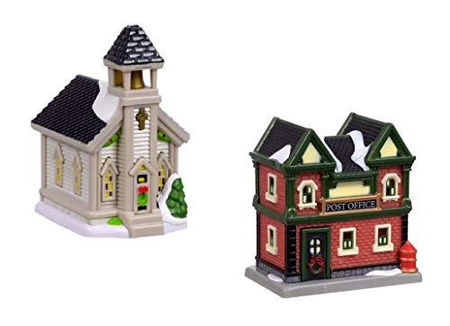 Cobblestone Corners Miniature Christmas Village - 2 Piece Collection Collectible Buildings