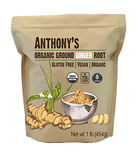 Anthony's Organic Ground Ginger Root, 1 lb, Gluten Free, Non GMO, Keto Friendly