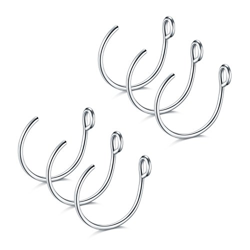 D.Bella Faux Nose Ring Hoop, 20G Faux Piercing Jewelry 8mm Silver Fake Nose Ring Hoop for Faux Lip Septum Nose Ring Set