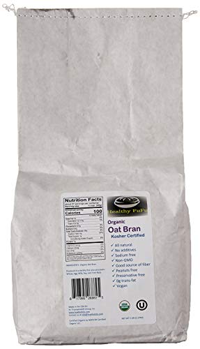 Healthy FuFu Organic Oat Bran (5 lb) - Top Grade Low Calorie Soluble Fiber Oat Bran Breakfast Hot Cereal With 7g of Protein Per Serving - Fine - Kosher