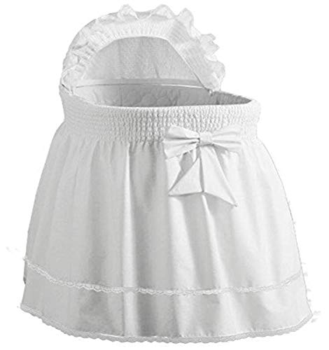 Babydoll Bedding Precious Bassinet Liner/Skirt & Hood Color: White - Size: 17' 31'