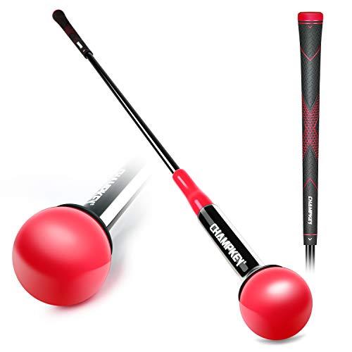 Champkey Golf Swing Trainer - Tempo & Flexibility Training Aids Warm-Up Stick Ideal for Golf Indoor & Outdoor Practice (Red, 48 Inches)