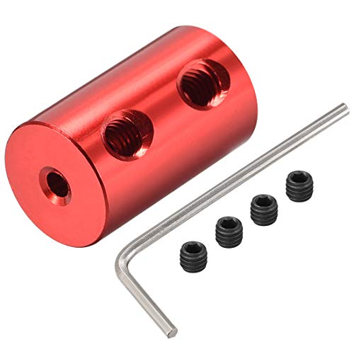 uxcell 1/10 Inch to 3mm Bore Rigid Coupling Set Screw L20XD12 Aluminum Alloy,Shaft Coupler Connector,Motor Accessories,Dark Red