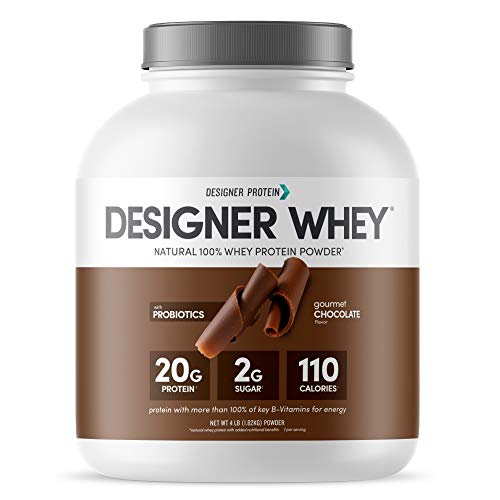 Designer Whey Natural Protein Powder, Gourmet Chocolate, 4 lb, Non GMO, No Artificial Flavors, Sweeteners, Colors, or Preservatives, Made in USA