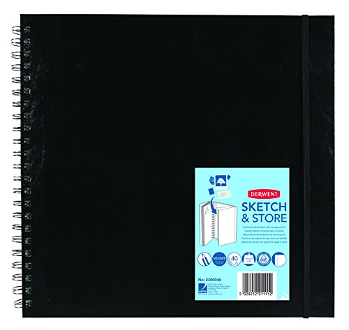 Derwent Sketch and Store Sketch Book, 12-Inch Square Page Size, Wirebound, 40 Pages (2300046)