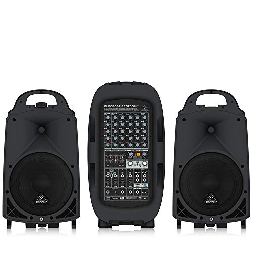 BEHRINGER, 8 PPA2000BT Ultra-Compact 2000-Watt 8-Channel Portable Pa System with Bluetooth Wireless Technology Black