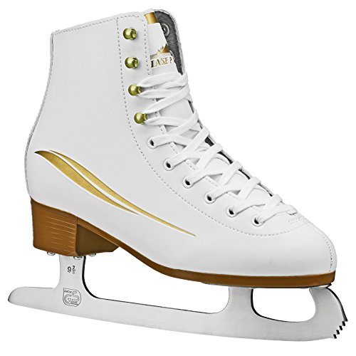 Lake Placid LP311W07 Cascade Women's Figure Ice Skate, White/Gold Accent, Size 7