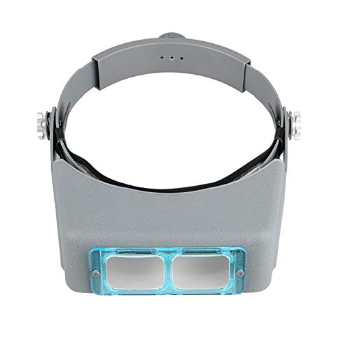 Head Mount Magnifier Headband Magnifier Professional Jeweler Loupe Hands-Free Reading Magnifier Magnifying Glasses with 4 Replaceable Lenses 1.5X,2.0X,2.5X,3.5X Magnification for Watch Repair, Crafts