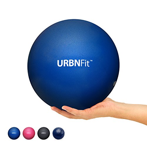 URBNFit Mini Pilates Ball - Small Exercise Ball for Yoga, Pilates, Barre, Physical Therapy, Stretching and Core Fitness - Includes Mini Stability Ball Workout Guide (Blue)