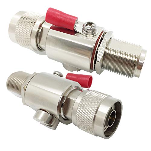 Coaxial N Type Lightning Arrestor 0 to 6 GHz (N-Male/N-Female) 50ohm,Protects 3G, 4G, LTE,GPS, 2.4GHz /5GHz Wi-Fi, 900MHz, Ham Other Outside Antennas