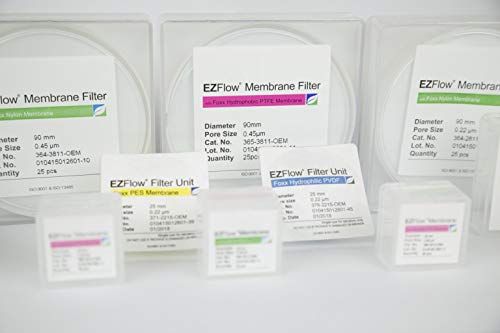 Foxx Life Sciences 365-2612-OEM EZFlow Membrane Disc Filter, Hydrophobic PTFE, 47 mm Diameter.2 µm (Pack of 50)
